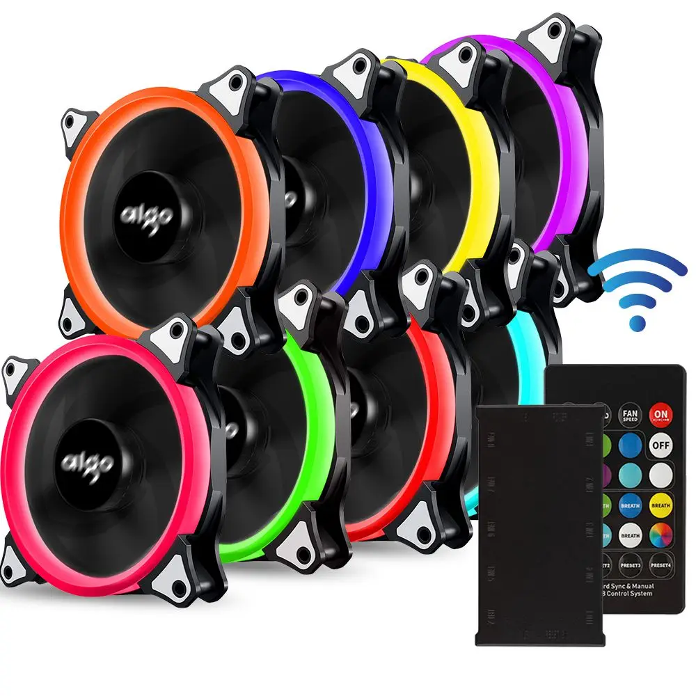 8 fan and controller Aigo 120 мм вентилятор PC чехол Вентилятор Кулер Регулируемый Aurora RGB Led компьютер Вентилятор охлаждения 12 в бесшумный вентилятор PC чехол вентилятор для компьютера - Цвет лезвия: 8 fan and controller