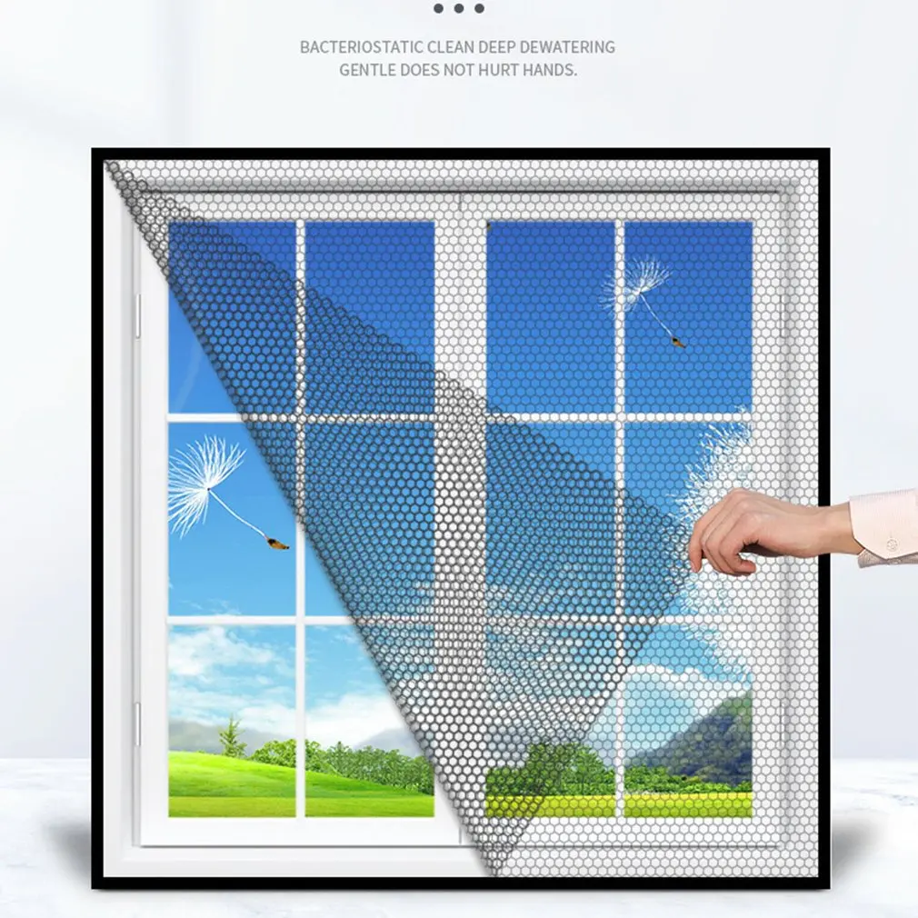 

Summer Mesh Net Anti Mosquito Insect Fly Bug Curtain Self-adhesive Simple Invisible Screen DIY Cut Encrypted Screen Fly Screens