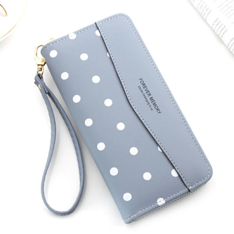 Женский кожаный Длинный кошелек на молнии вечерние сумки для телефона держатель