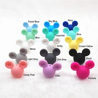chenkai 20pcs silicone bow tie teether beads diy baby shower teething montessori sensory jewelry toy bow knot beads