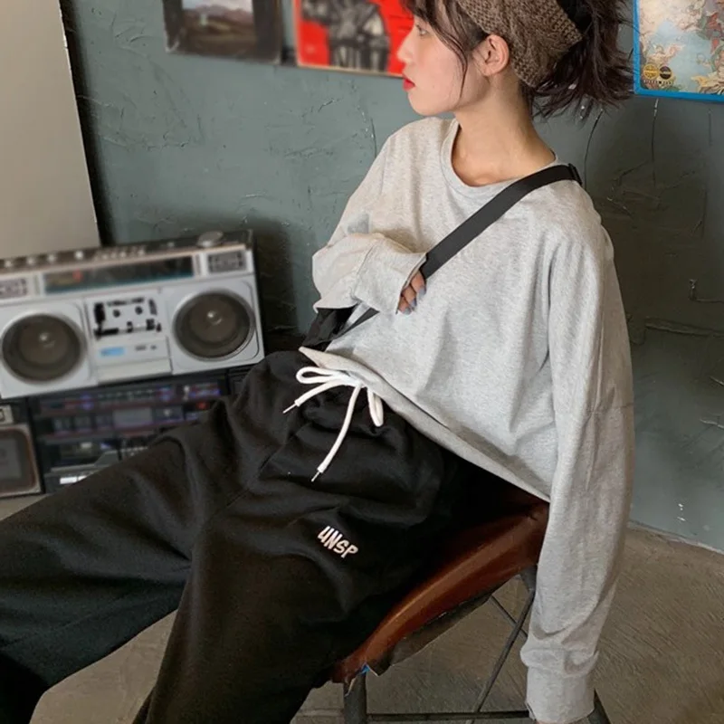 

Harajuku Joggers Wide Leg Sweatpants Women Trousers Plus Size High Waist Pants Streetwear Korean Style Casual Pants Clothing