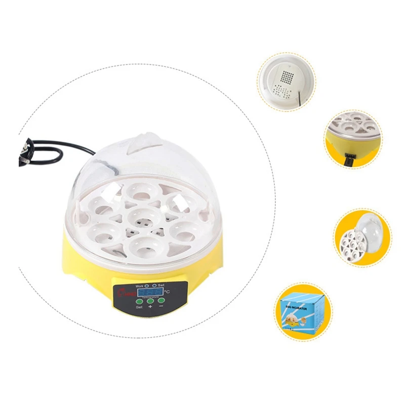 Mini 7 Egg Incubator Poultry Brooder Digital Temperature Hatchery Hatcher Chicken Bird US Plug | Дом и сад