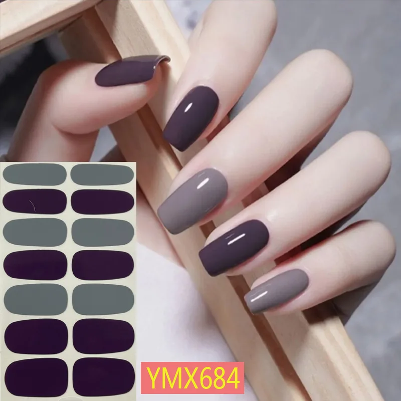 

14 наконечников/лист, полная оберточная наклейка для ногтей, самоклеящиеся декоративные Слайдеры для ногтей «сделай сам»