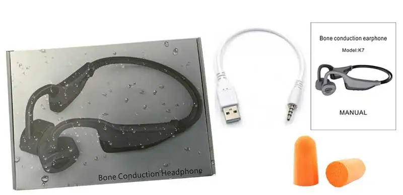 Костной проводимости наушники MP3 плеер 16 Гб IPX8 водонепроницаемый для плавания Bluetooth 5,0 наушники 2 в 1 гарнитура открытый ухо