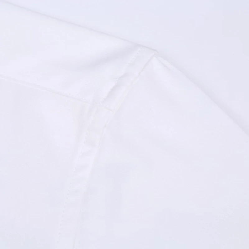 

Men Dress Shirt Brand Plus Size 4XL 5XL Buttons Down Long Sleeve for Summer Solid White Formal Fashion Business Smart A07201402