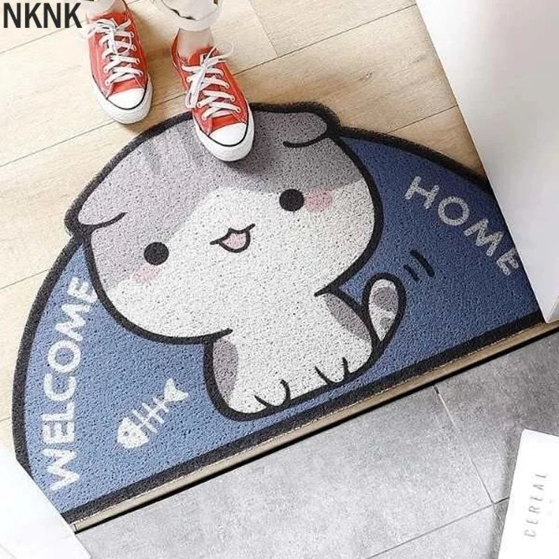 

New Cartoon Sand Scraping Dust Door Entrance Mat Hallway Kitchen Bath Non-slip Rug Dust Removal Carpet Wire Loop Footpad Doormat