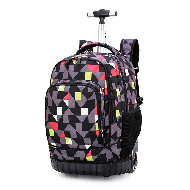 Rolling Backpack 18 дюймов рюкзак для путешествий, школьные рюкзаки на колесиках, школьный рюкзак для подростков, мальчиков, детская школьная сумка с колесиками - Цвет: Rolling Backpack