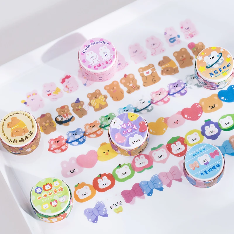 

100 PCS Washi Paper Kawaii Cartoon Animal Masking Tape for DIY Scrapbooking Diary Book Album Art Craft