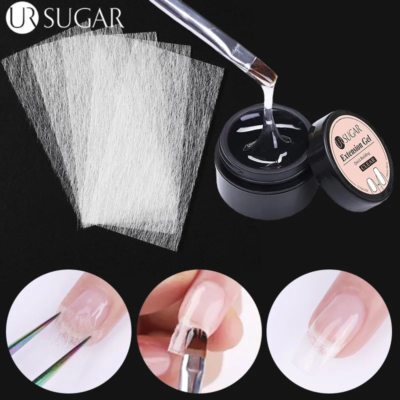 UR SUGAR 7/15 мл набор гель лаков для ногтей розовый белый прозрачный впитывающий УФ