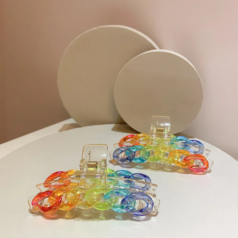 

New Color Hair Accessories Dream Rainbow Candy Color Hairpin Cute Girl Clip Clip Hair Clips for Women