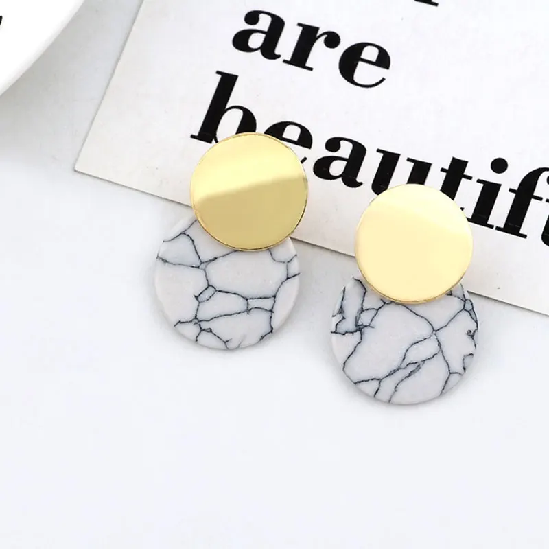 DoreenBeads модные серьги гвоздики для женщин ювелирные изделия золото белый круглый