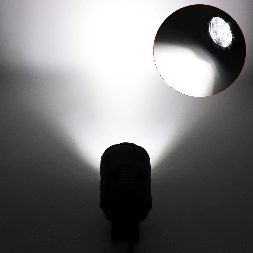 

4A 12V 60W 6000K 10000LM Black High Power Spotlight Headlight with 6 LED Lamp Beads Fit for Motorbikes / Motorcycles
