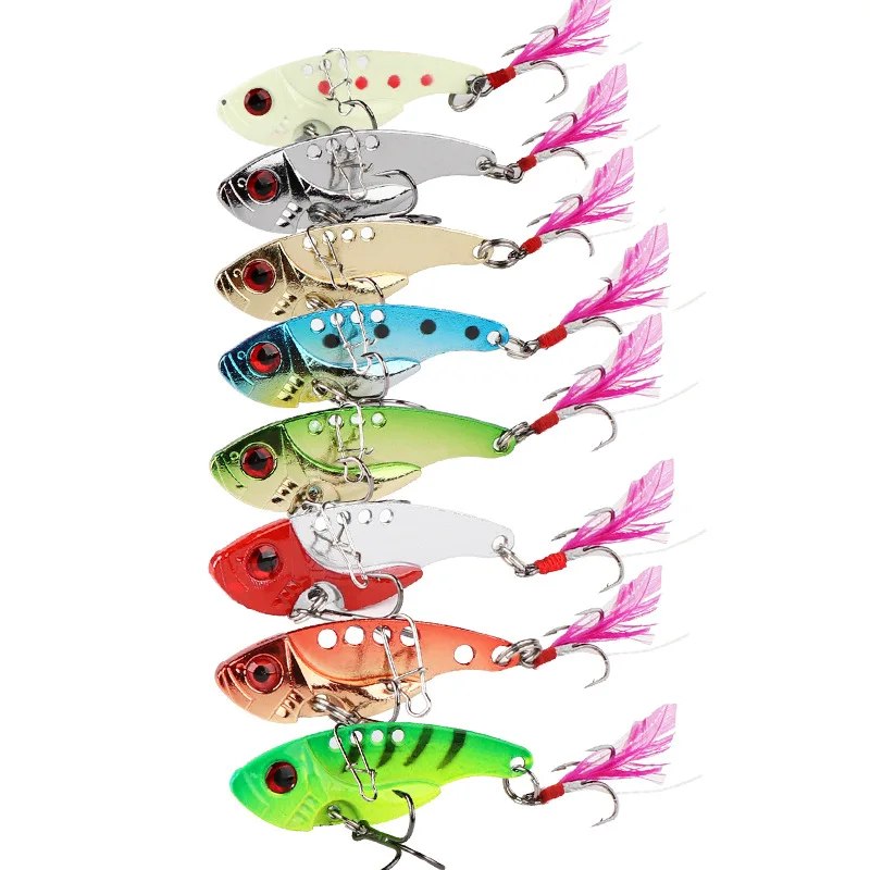 

5pcs/lot VIB Fishing Lures 7g 12g Bionic Laser Hard Bait Vibration Lure Crankbait Wobbler Bait Treble Hooks Articulos De Pesca