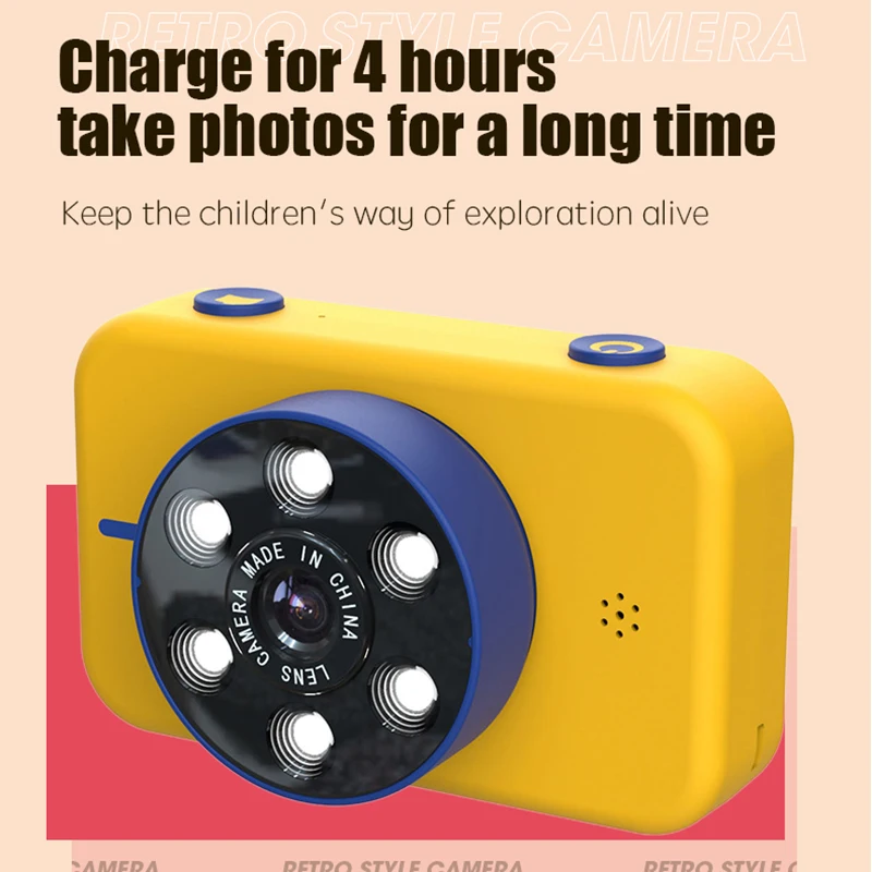 NEW mini children's camera 4K high-definition  front and rear dual camera 50 million pixel children's digital camera baby toys