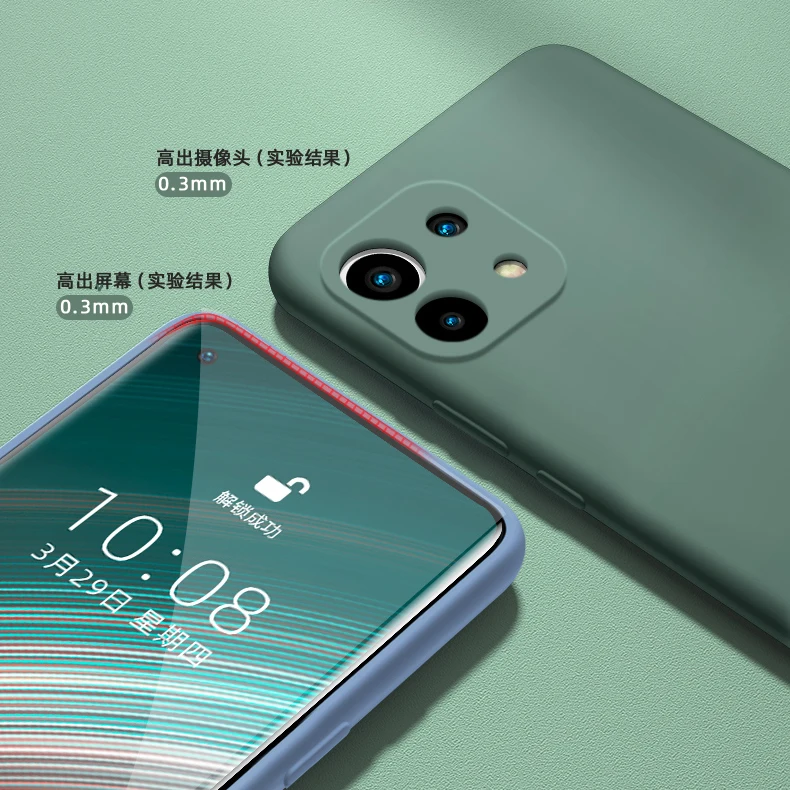 Funda para Xiaomi Mi 11 Lite 10T 11i 11X 11T Pro, carcasa de silicona l&iacute;quida a prueba de golpes para Xiaomi Redmi Note 9S 10 11 Pro +-1