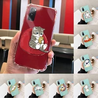 cute cartoon cat phone case transparent for samsung s 10 9 20 11 7 8 21 6 p edge plus ultra 4g 5g
