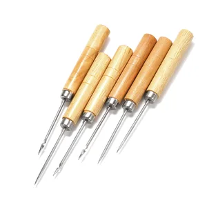 Шило для шитья с деревянной ручкой, 2 шт.лот, для рукоделия из кожи, иглы для изготовления ювелирных изделий