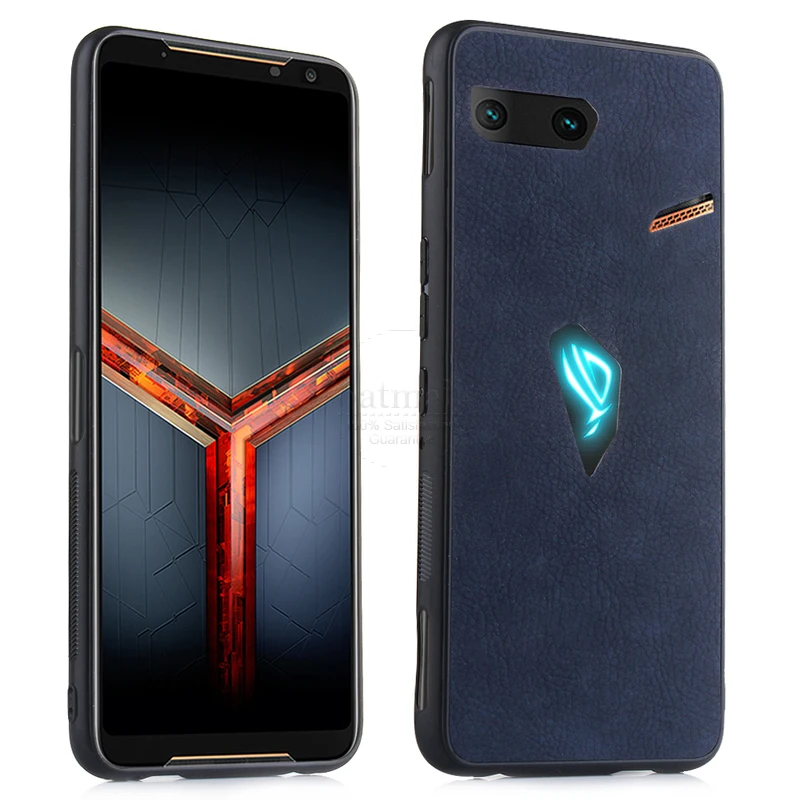 New Fashion PU leather Back Cover For Asus ROG Phone II ZS660KL ROG2 Case Silicone Soft Edge TPU Inside Cute Bags Fundas | Мобильные