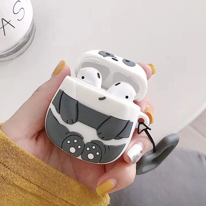 Чехол для наушников AirPods чехол с мультяшным медведем силиконовый Apple Air pods 2 милые