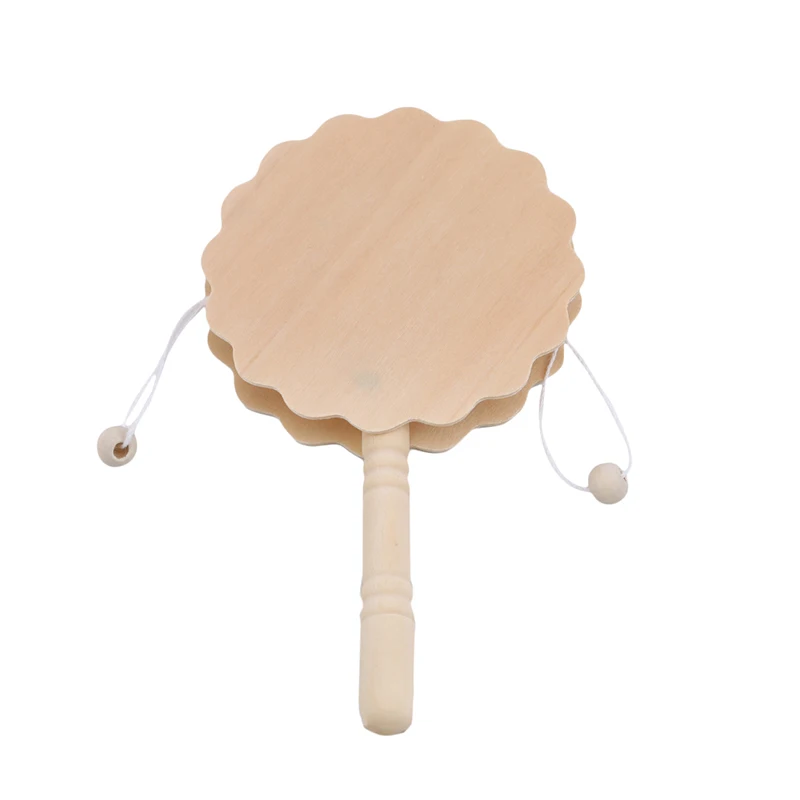 

Baby Kids Cartoon Wooden Toy Chinese Traditional Rattle Drum Spin fun toys Hand Bell Music Toys Baby Stroller Comfort Toy Gift