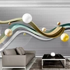 Настенный плакат по фото пользователя, Современная креативная настенная 3D картина в полоску, с круглыми шарами, для гостиной, дивана, фона за телевизором, Большие Настенные обои