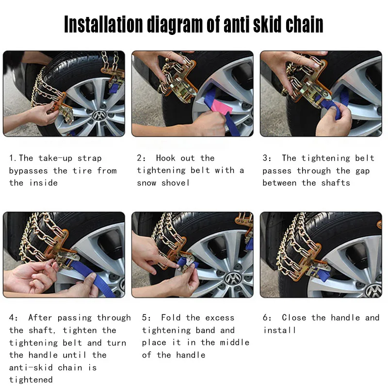

2Pcs Universal Snow Chains Steel Truck Car Wheels Tyre Tire Ice Chains Belt Winter Anti-Skid Vehicles SUV Wheel Anti-slip Chain
