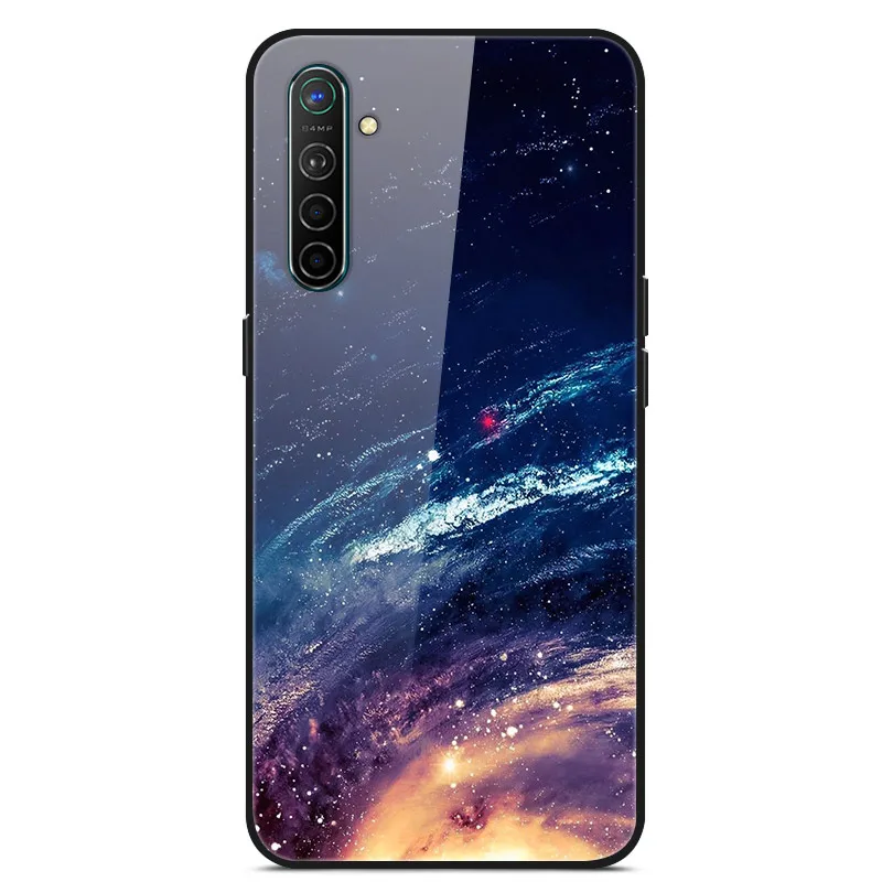 Чехол для Oppo Realme X2, чехол из закаленного твердого стекла для Oppo Realme XT X2 Pro, чехол, мягкий силиконовый бампер с принтом - Цвет: Арбузно-красный
