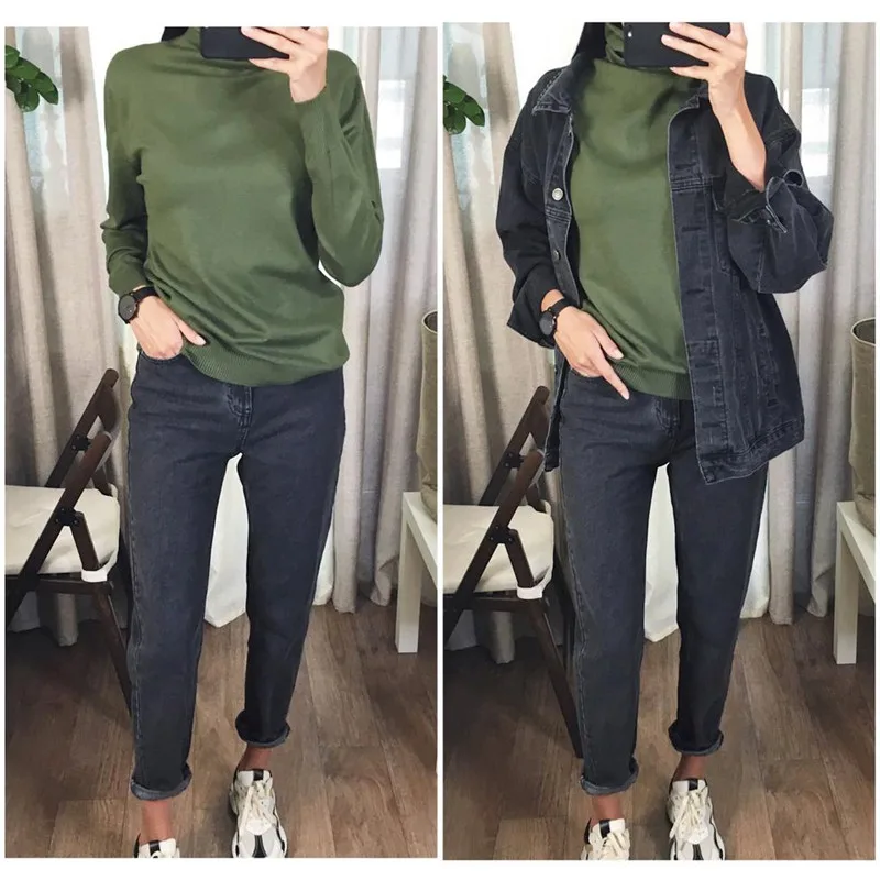 GCAROL, новинка, женский свитер из 30% шерсти, водолазка, Осень-зима, джемпер, вязаный, базовый пуловер, Одноцветный, OL, Женский вязаный Топ