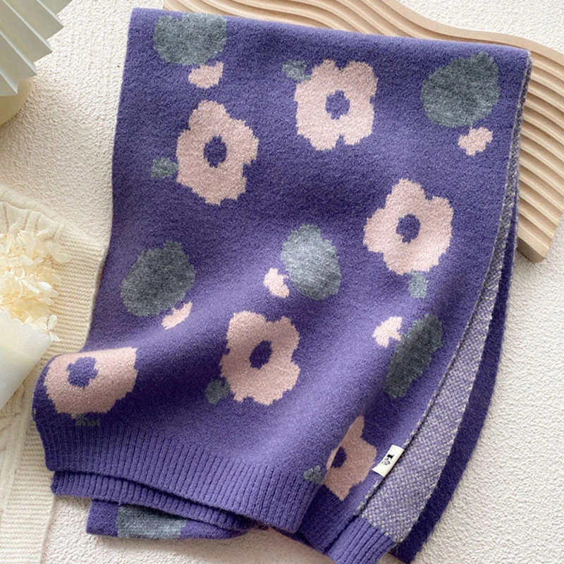 

New Fashion Warm Scarf Korean Style All Match Couple Wool Knitted Scarves Winter Thick Long Wrap Unisex Imitation Cashmere Shawl
