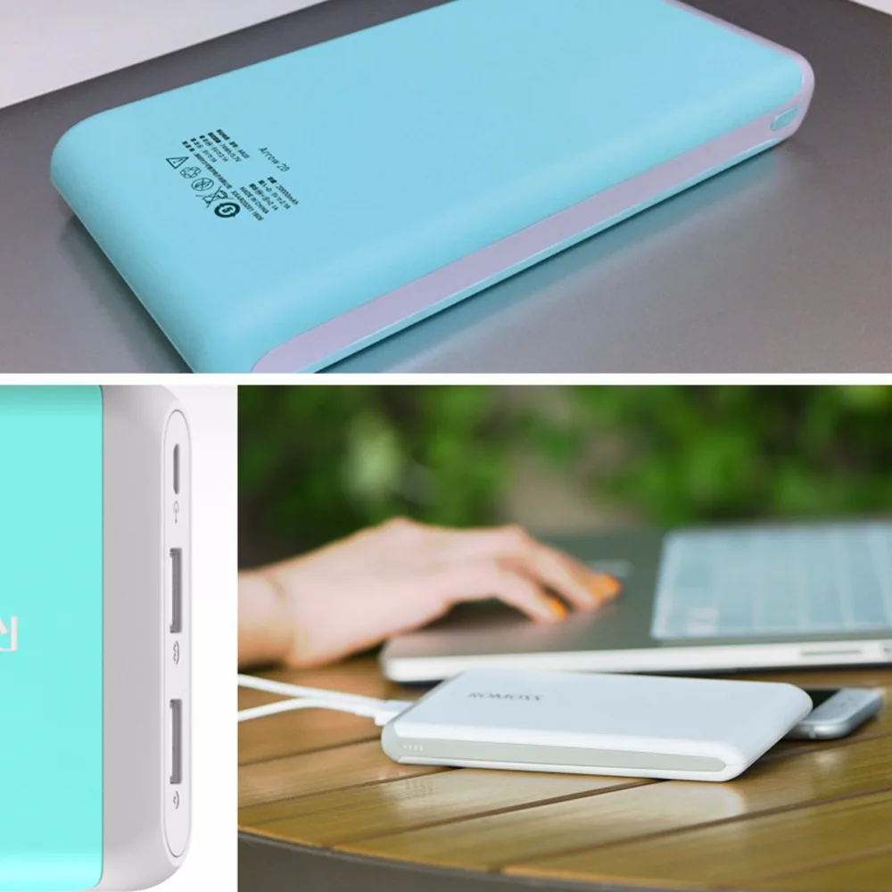 ROMOSS Arrow 20 power Bank 20000 мАч 2.1A Быстрая зарядка литий-полимерный двойной USB внешний банк для Apple iPhone 7 Plus для Xiaomi