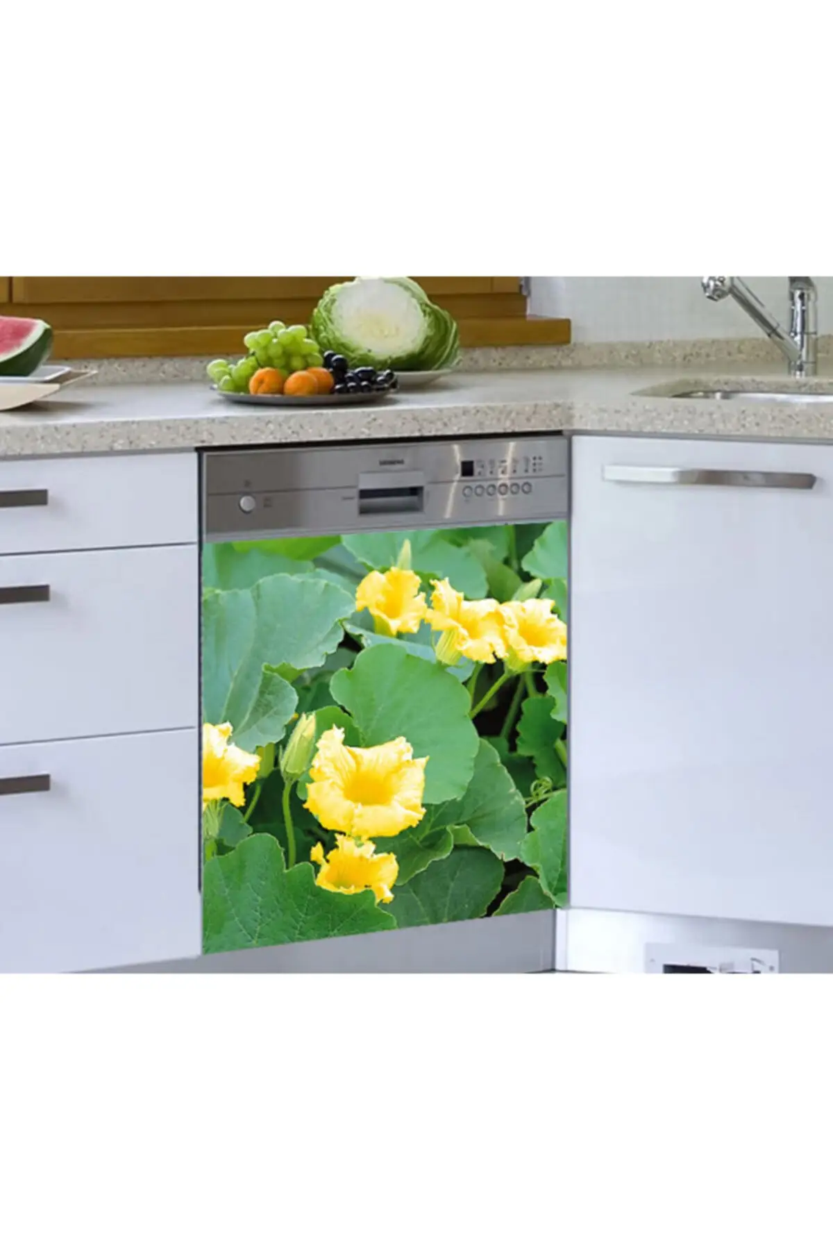 

Yellow Flower Dish Machine Sticker