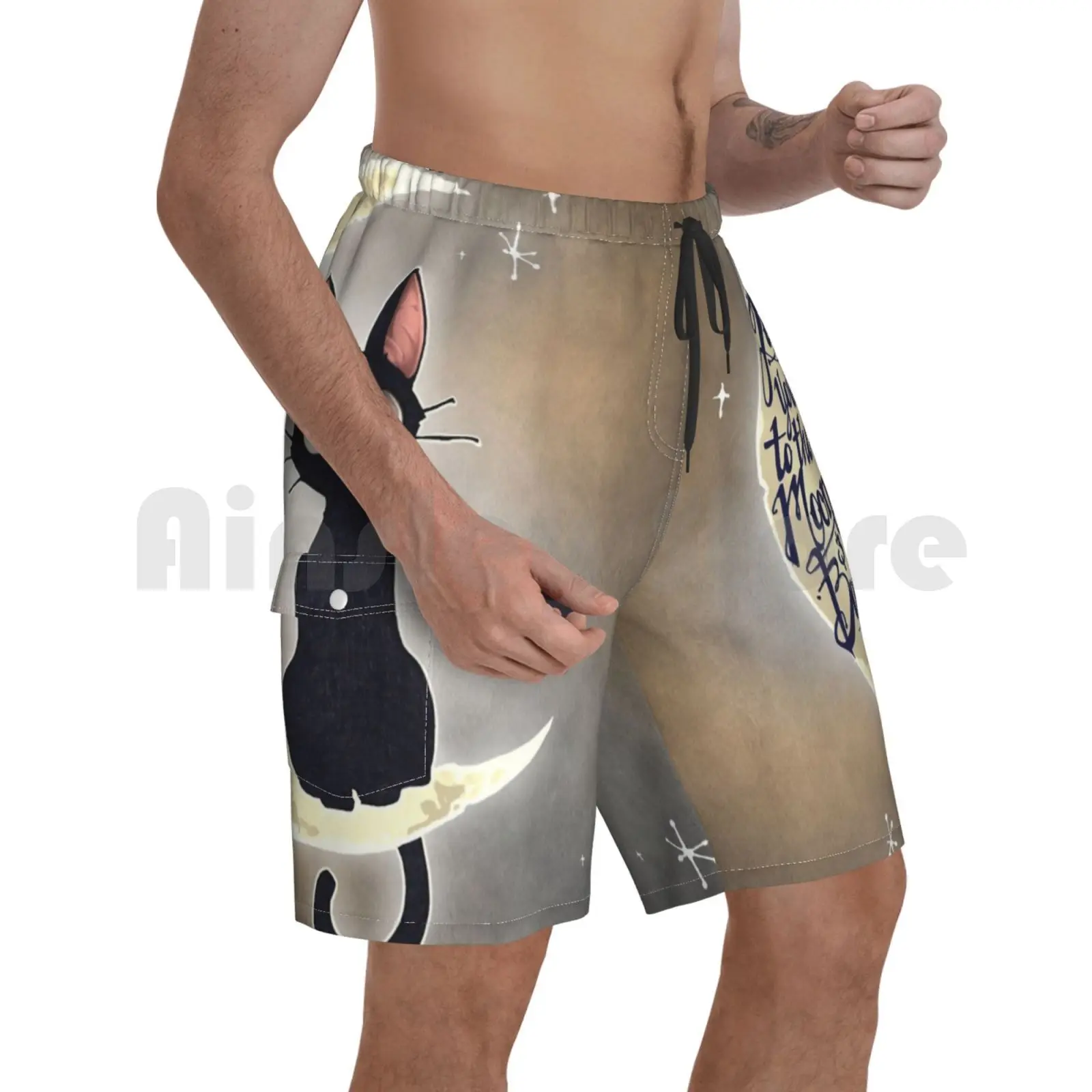 

I Love You To The Moon & Back Beach Shorts Men Beach Pants Swimwear