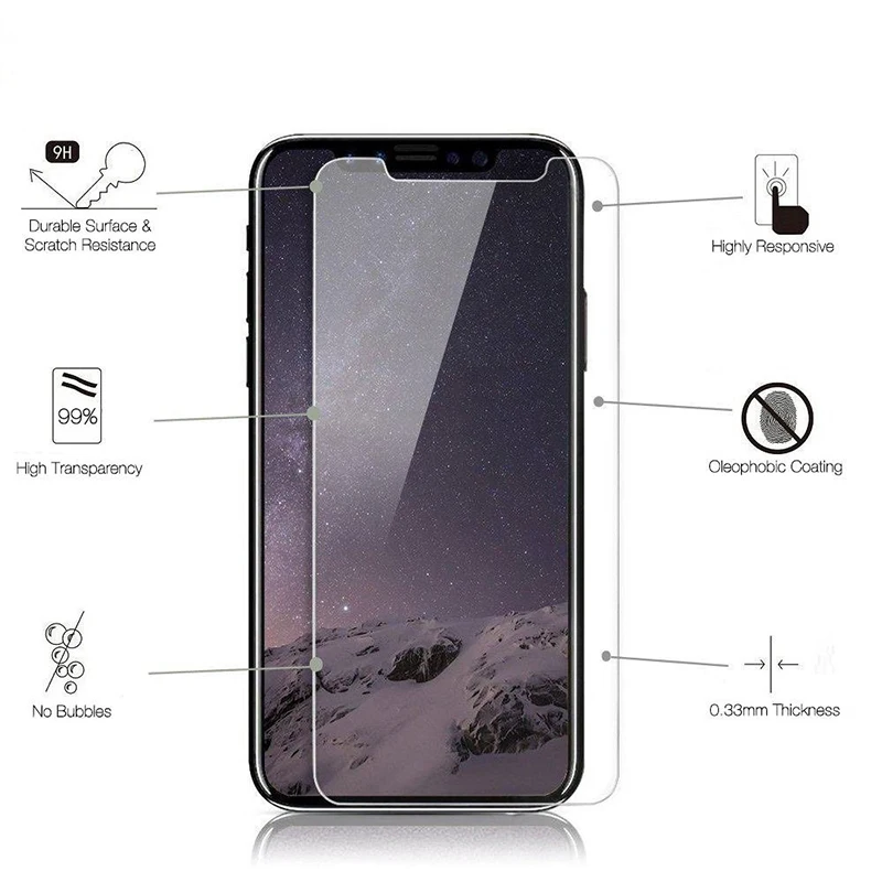 2 шт. закаленное стекло для iPhone 11 11 Pro Защитное стекло для экрана протектор для iPhone 7 8 Plus 6 6S X XR XS Max 5 4 9H HD пленка