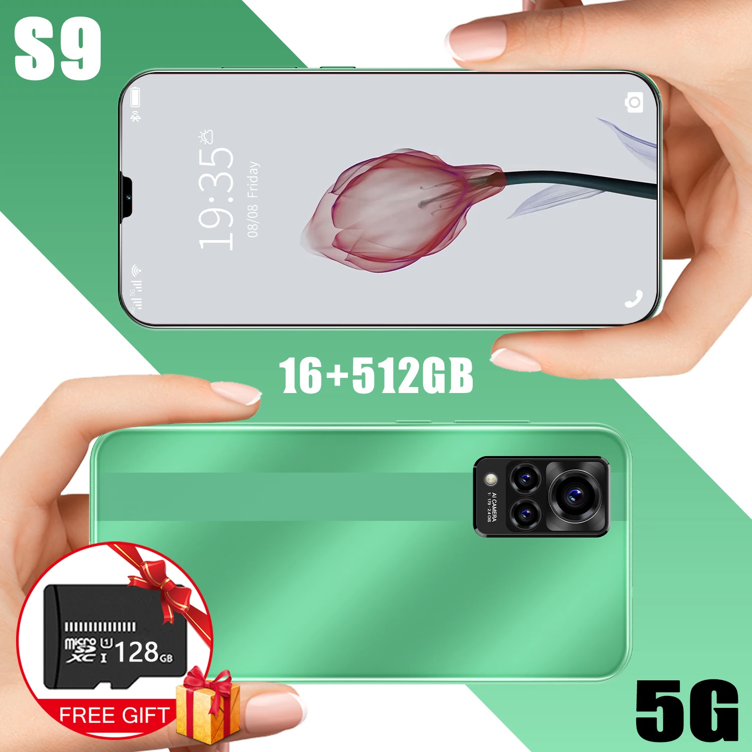 

Samsug S9 5G Waterdrop HD Screen Global Version 6.7 Inch 16GB 512GB Android 11.0 6000mAh Mobile Phone Cellphone Smartphone GPS