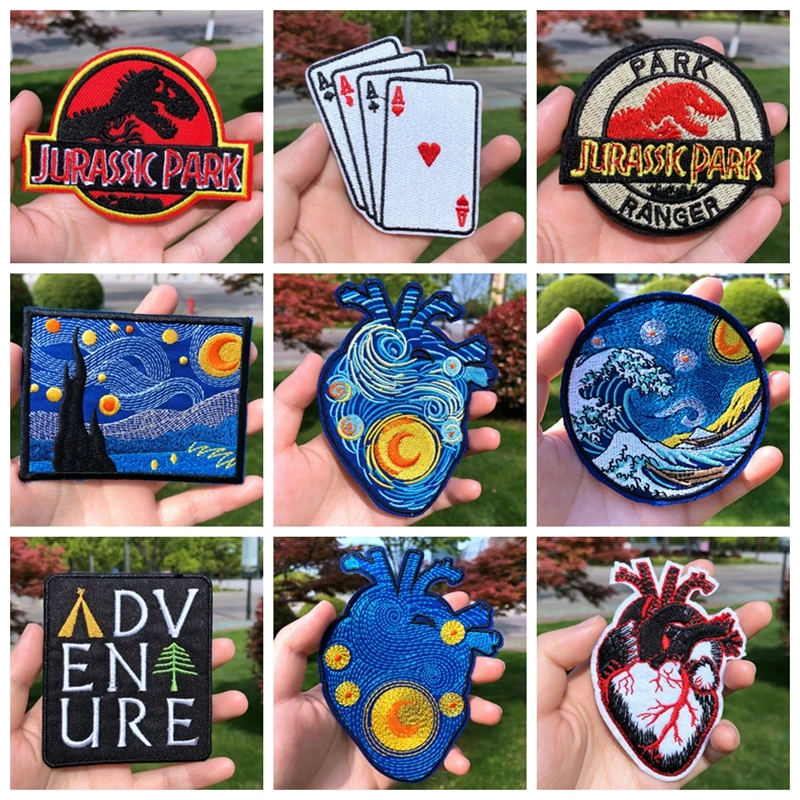 Прайна Парк Юрского периода патчи Вышивка Патчи для одежды железо на одежде Ван