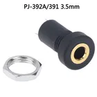 5 шт. PJ-392A 3,5 мм аудио разъем 3-полюсный черный стерео припоя Панель крепление золото с мелким углём