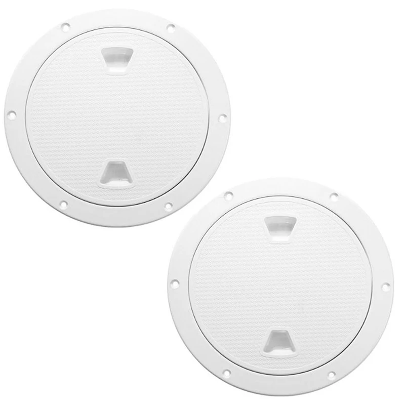 

2 PCS White Access Hatch Cover Screw Out Deck Plate Detachable Cover Round Deck Plate Non-Slip 6 Inch