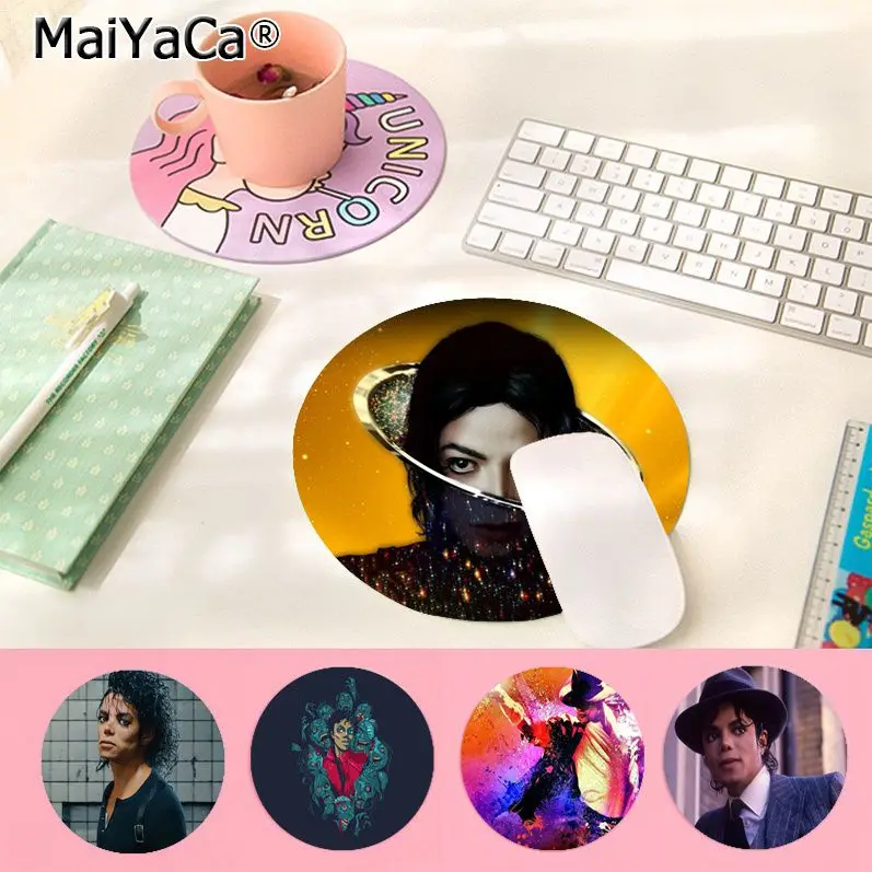 

Maiyaca High Quality Super singer Michael jackson Laptop Computer round desk pads Mousepad Laptop Mice Pad Mat gaming Mousepad