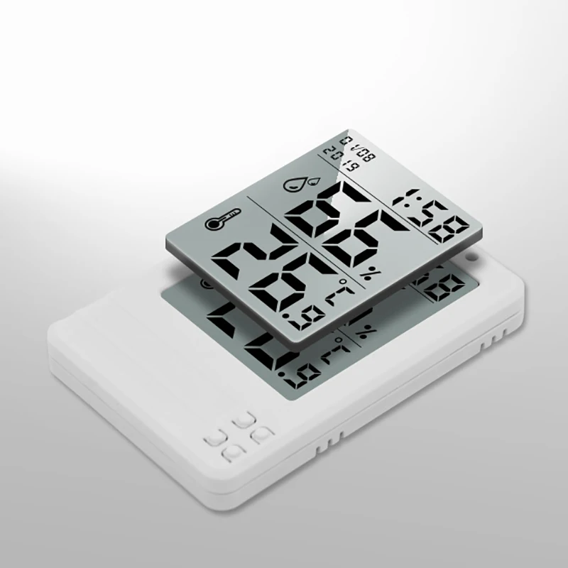 

LCD Digital Thermometer Hygrometer Alarm Clock Calendar Weather Station Desk Clock Temperature Humidity Meter Barometer Indoor