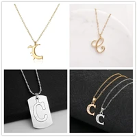 1pcs family mom name gift initial letter c monogram alphabet stainless steel alloy 26 english word sign pendant necklace jewelry