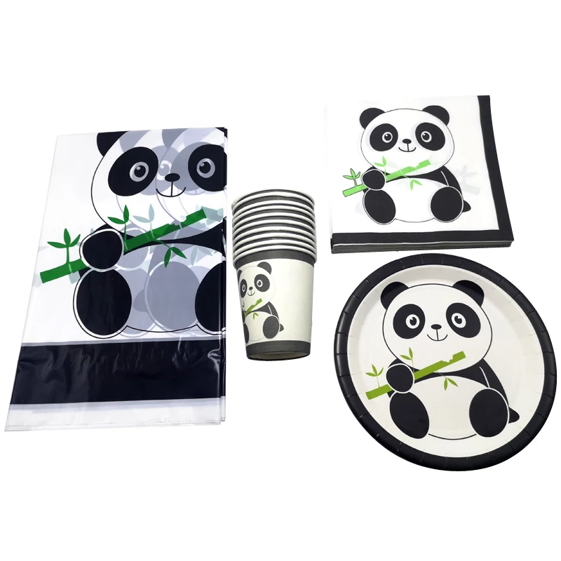 

61 шт., детские салфетки в виде панды для вечеринки в честь Дня Рождения