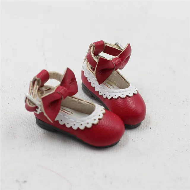 Blyth кукла ледяная игрушка обувь с бантом - Цвет: red