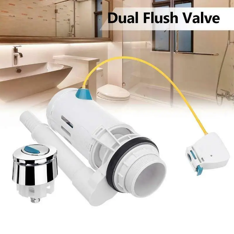 

2019 New Water Tank Dual Flush Fill Drain Valves Flush Push Button Water Tank Part for Universal Seats Toilet L5 #4