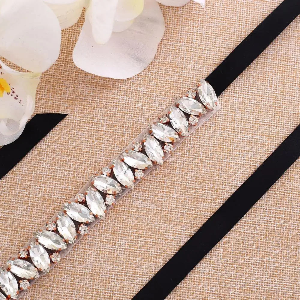 

Rhinestone Wedding Belt 2019 Crystal Bride Bridal Sash With Satin Ribbon Dress Belt New Cheap Wedding Accessories