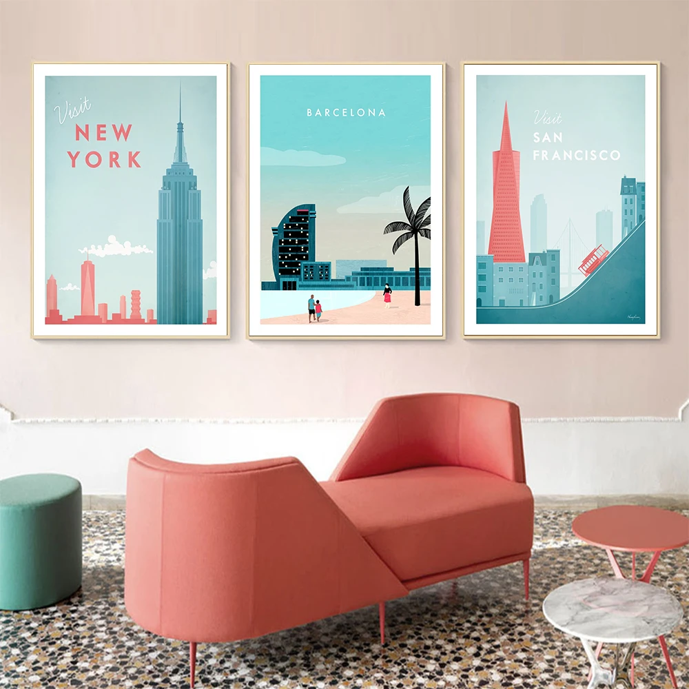 Постер для путешествий HD печать Картина Настенная плакат Барселоны современный