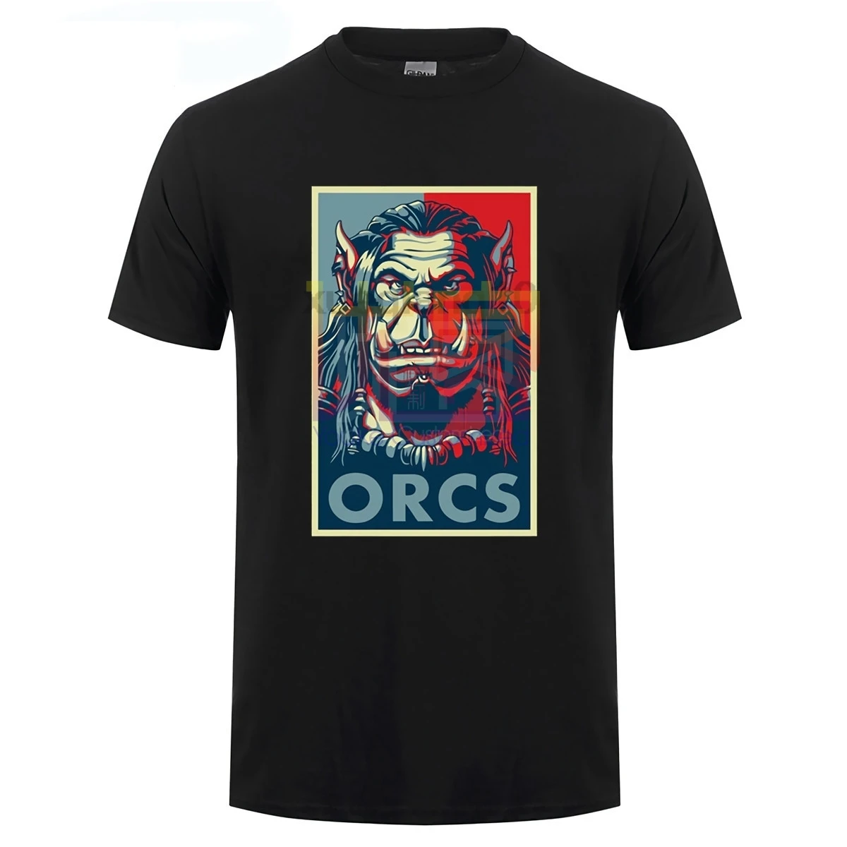 Футболка с постером Orcs Black world of warcraft игровая футболка в онлайн стиле|Мужские