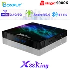 X88 King Amlogic S922X ТВ коробка Android 9,0 4G 128 Dual WI-FI 2,4G 5G 1000M 4K HD Media Player USB3.0 Декодер каналов кабельного телевидения Android ТВ коробка
