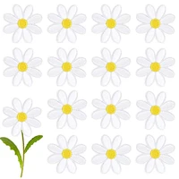 10pcs daisy flower iron on patches clothing embroidered sew applique repair patch scrapbooking