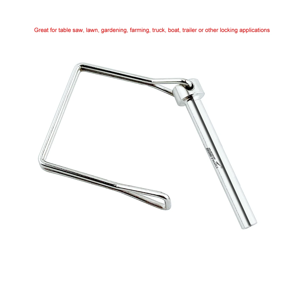

2PCS SS 316 Square Shaft Locking Lock Pin Safety Coupler Pin Retainer Farm Trailers Wagons Lawn Garden Auto Car Trailer