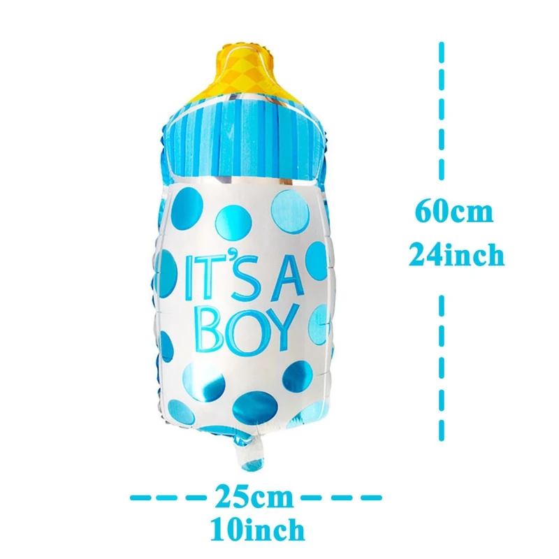 16 дюймов Baby Shower Фольга воздушные шары BabyShower вечерние украшения его для мальчиков и девочек с изображением слона Пол раскрыть игры с надписью Oh Baby столовых принадлежностей - Цвет: blue feeding bottle
